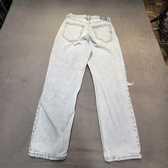Abercrombie And Fitch Jeans Womens 8 Blue Dad Straight Leg Distressed Denim - Picture 10 of 11
